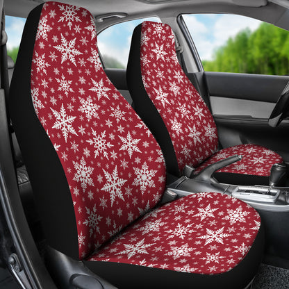Snowflake Red Print Design LKS302 Car Seat Covers