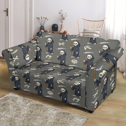 Skeleton Print Design LKS308 Loveseat Couch Slipcover