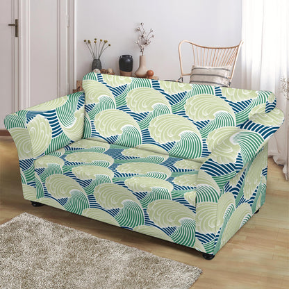 Wave Japan Style Print Design LKS302 Loveseat Couch Slipcover