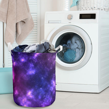 Celestial Purple Blue Galaxy Laundry Basket