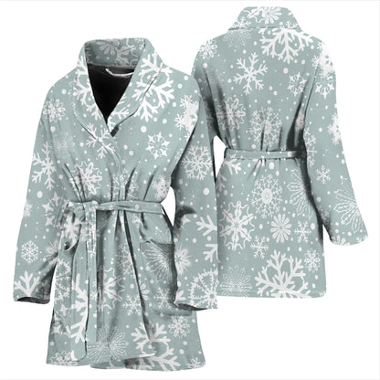 Snowflake Print Design LKS303 Women Bathrobe
