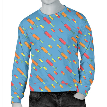 Phlebotomist Medical Pattern Men Long Sleeve Sweatshirt