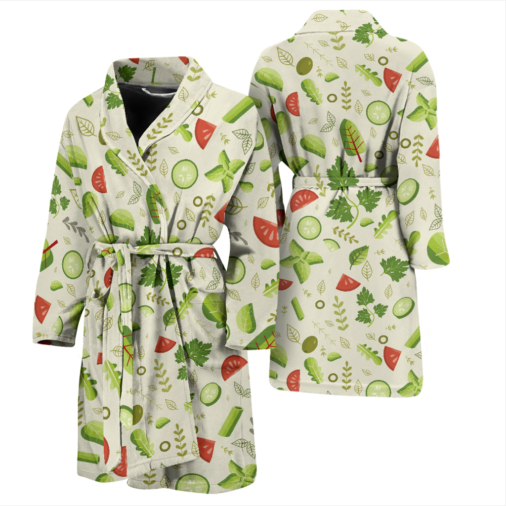 Salad Vegetable Print Design LKS302 Men Bathrobe