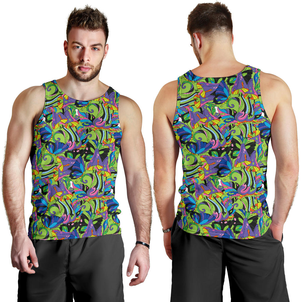 Psychedelic Trippy Mushroom Themed Men Tank Top
