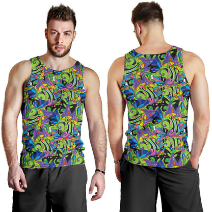 Psychedelic Trippy Mushroom Themed Men Tank Top