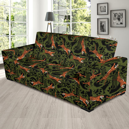 Tiger Pattern Print Design LKS303 Sofa Slipcover