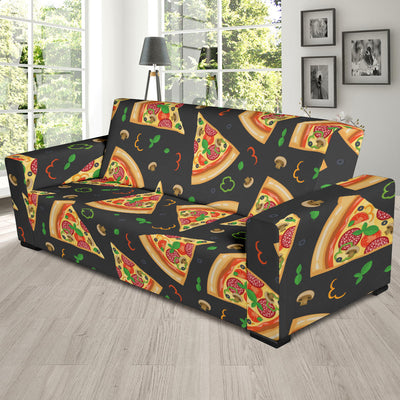 Pizza Pattern Print Design A02 Sofa Slipcover