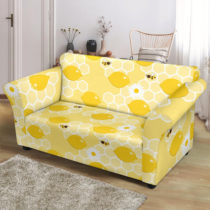 Honey Bee Honeycomb Print Design LKS3010 Loveseat Couch Slipcover
