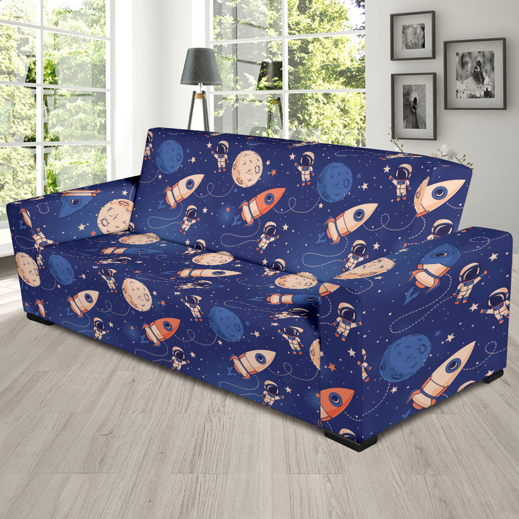 Space Astronaut Rocket Print Design LKS304 Sofa Slipcover