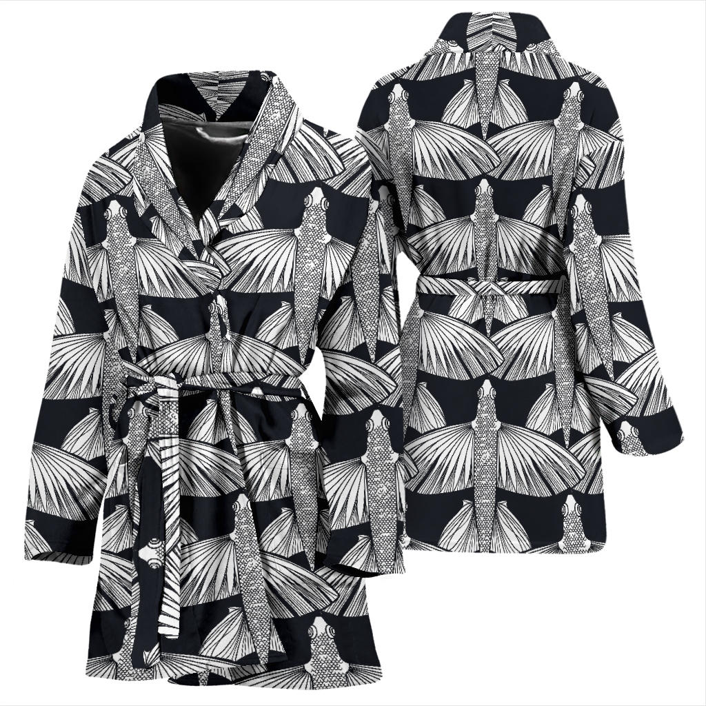Flying Fish Pattern Print Design 03 Women Bathrobe