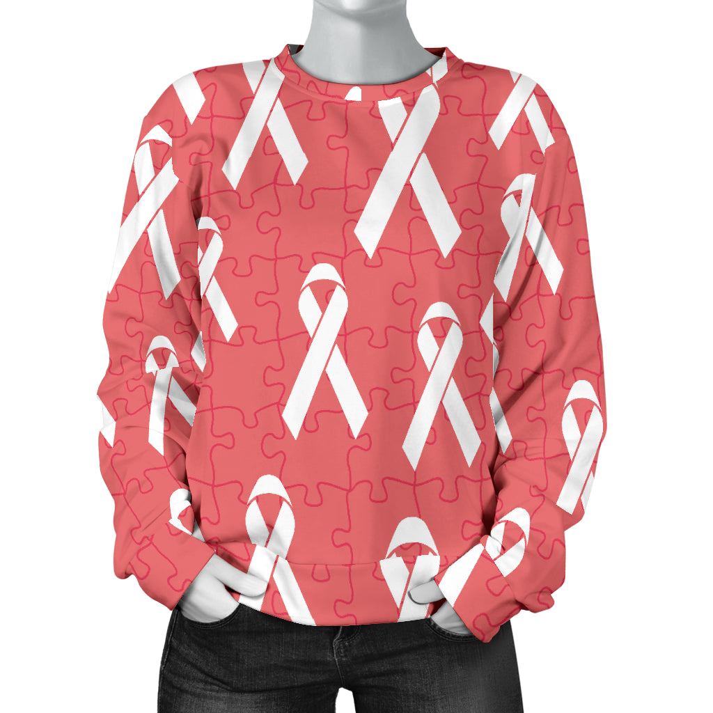Autism Awareness Ribbon Design Print Women Long Sleeve Sweatshirt