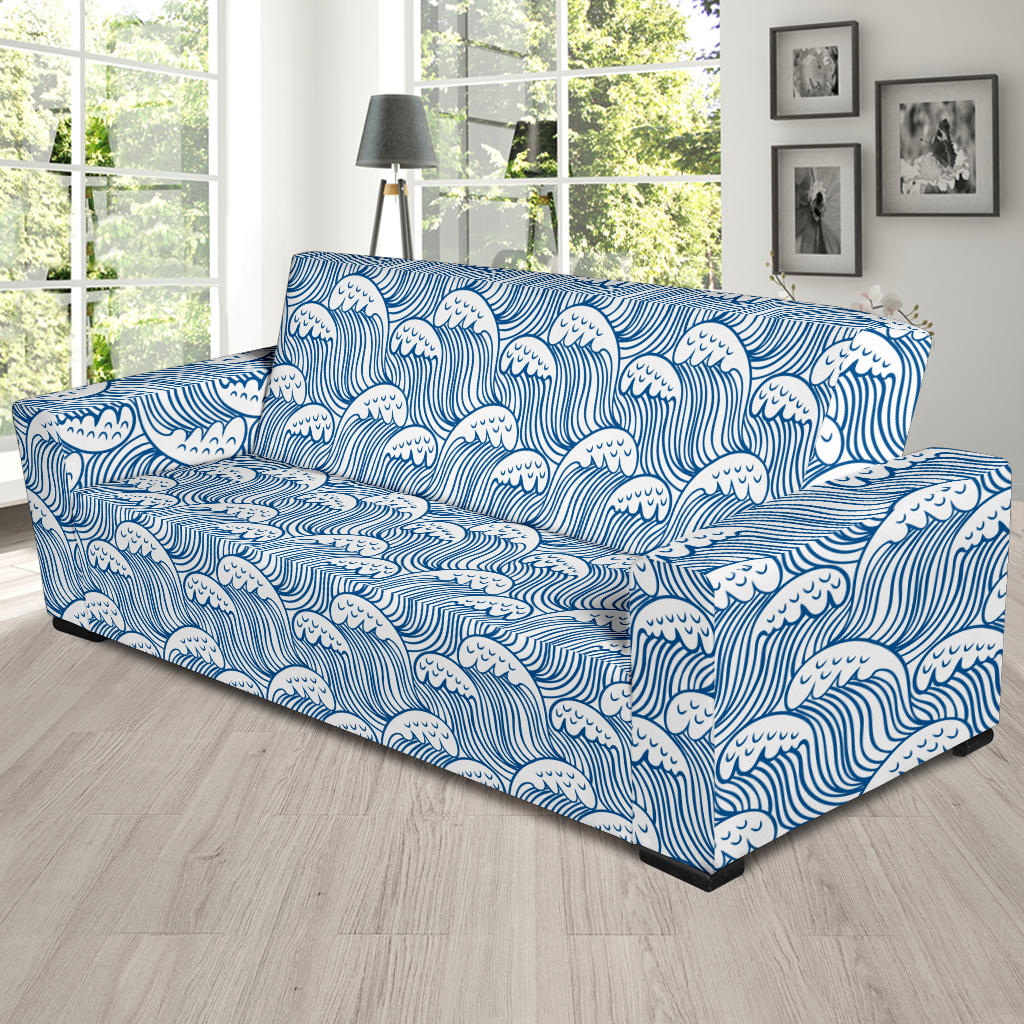 Wave Print Design LKS306 Sofa Slipcover