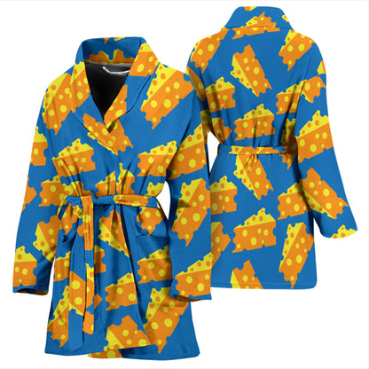 Cheese Pattern Print Design 05 Women Bathrobe
