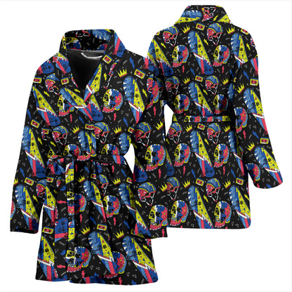 Skateboard Print Design LKS304 Women Bathrobe