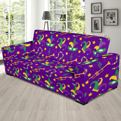 Mardi Gras Pattern Print Design 06 Sofa Slipcover