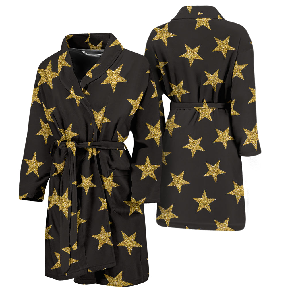 Star Gold Print Design LKS302 Men Bathrobe