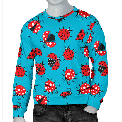 Ladybug Action Print Pattern Men Long Sleeve Sweatshirt