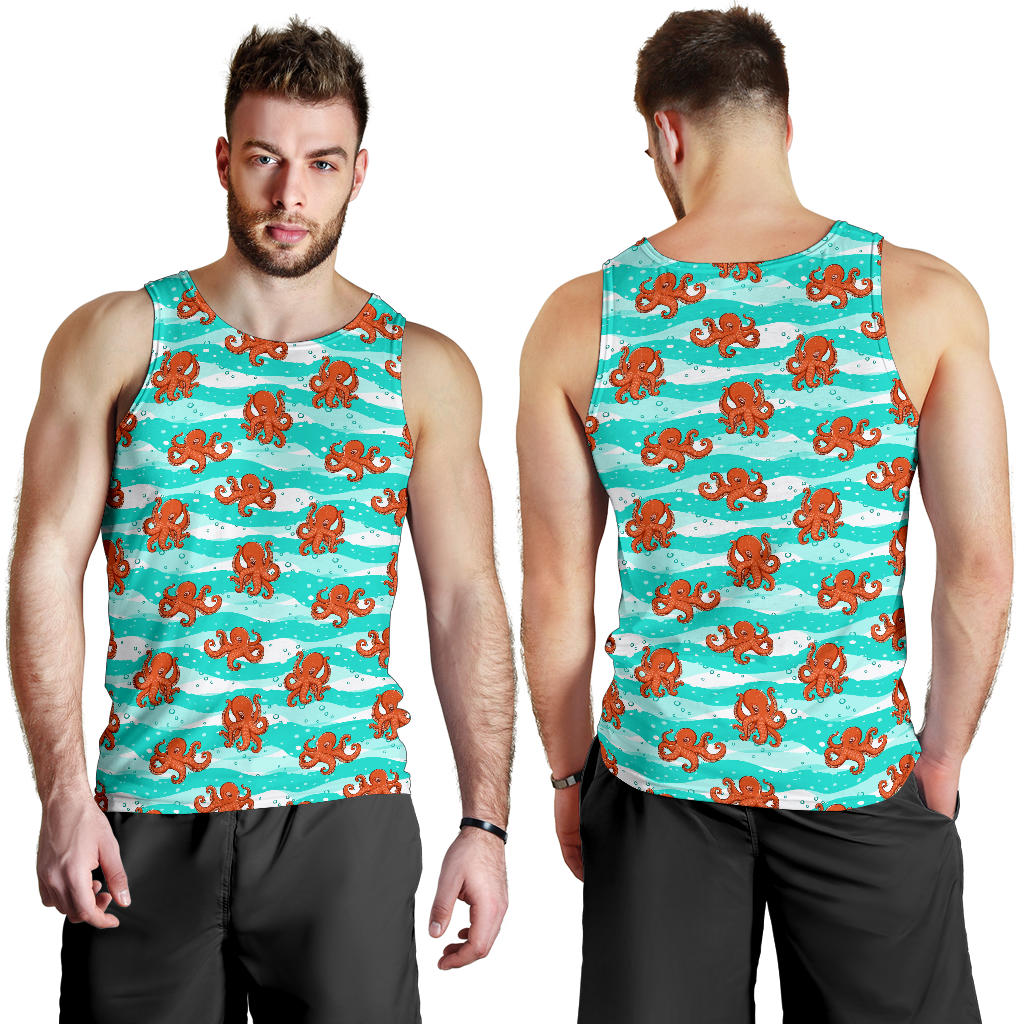 Octopus Cute Design Print Themed Men Tank Top