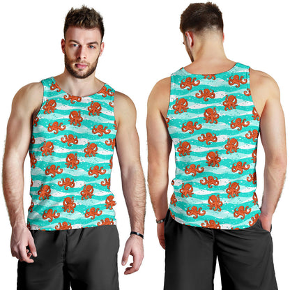 Octopus Cute Design Print Themed Men Tank Top