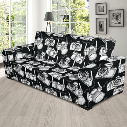 Camera Pattern Print Design 01 Sofa Slipcover