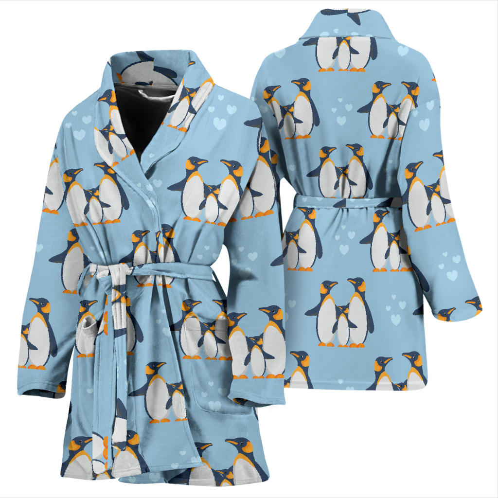 Penguin Pattern Print Design A04 Women Bathrobe
