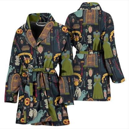 Creepy Halloween Print Design LKS304 Women Bathrobe