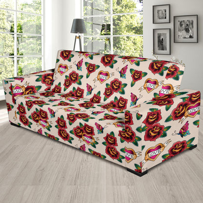 Tattoo Rose Print Design LKS302 Sofa Slipcover