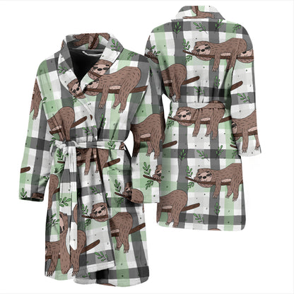 Sloth Print Design LKS301 Men Bathrobe