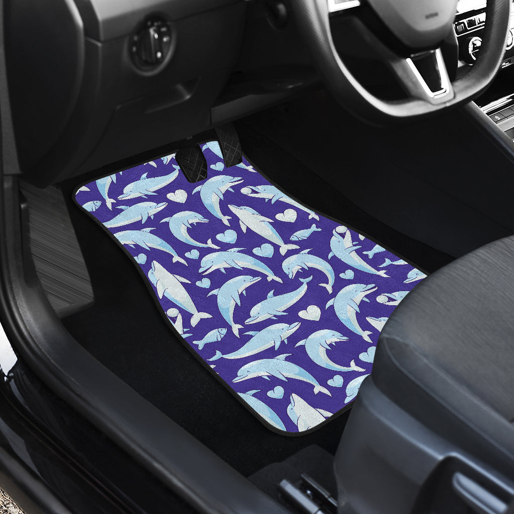 Dolphin Smile Print Pattern Car Floor Mats Front Back