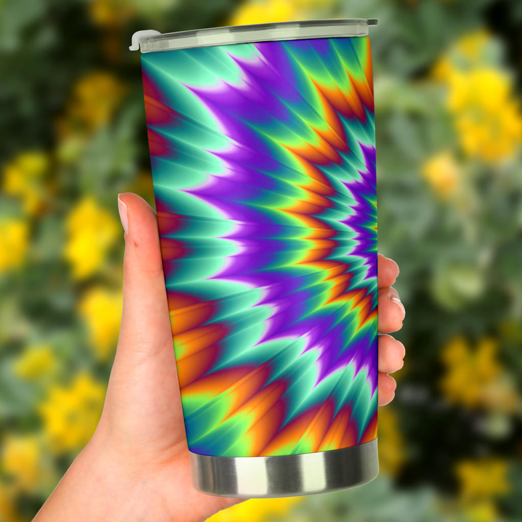 Optical illusion Pulsing fiery spirals Tumbler