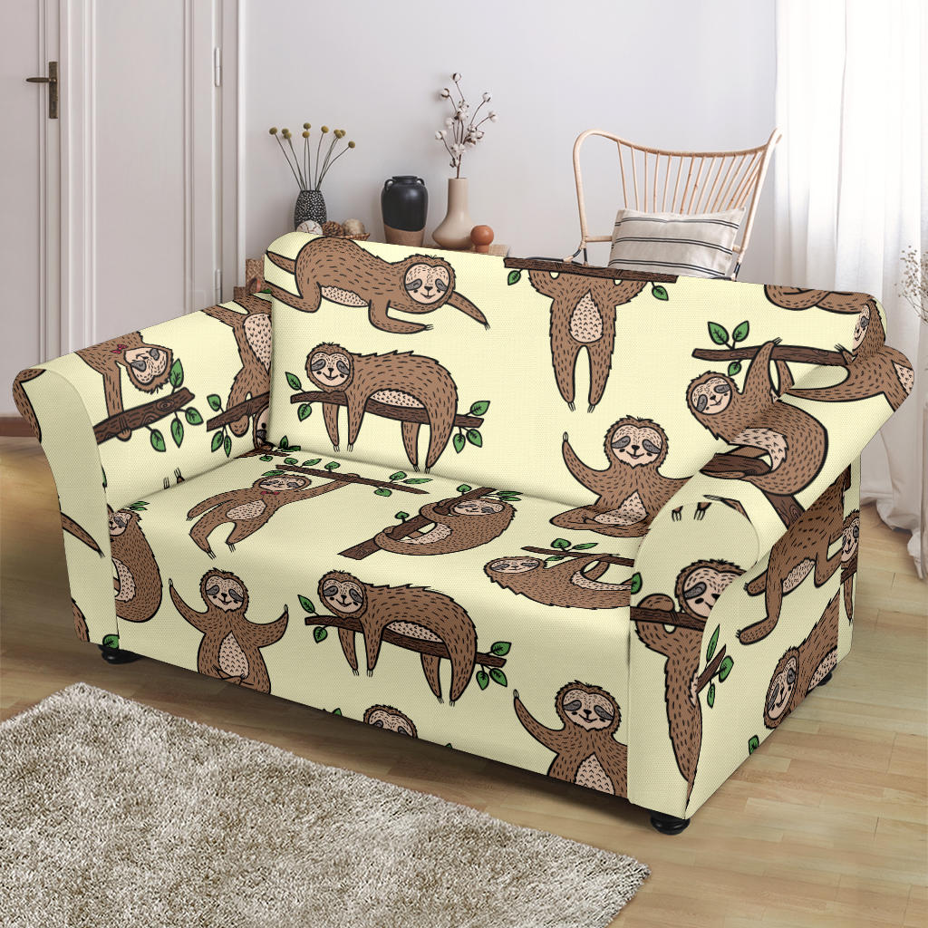 Sloth Print Design LKS3010 Loveseat Couch Slipcover