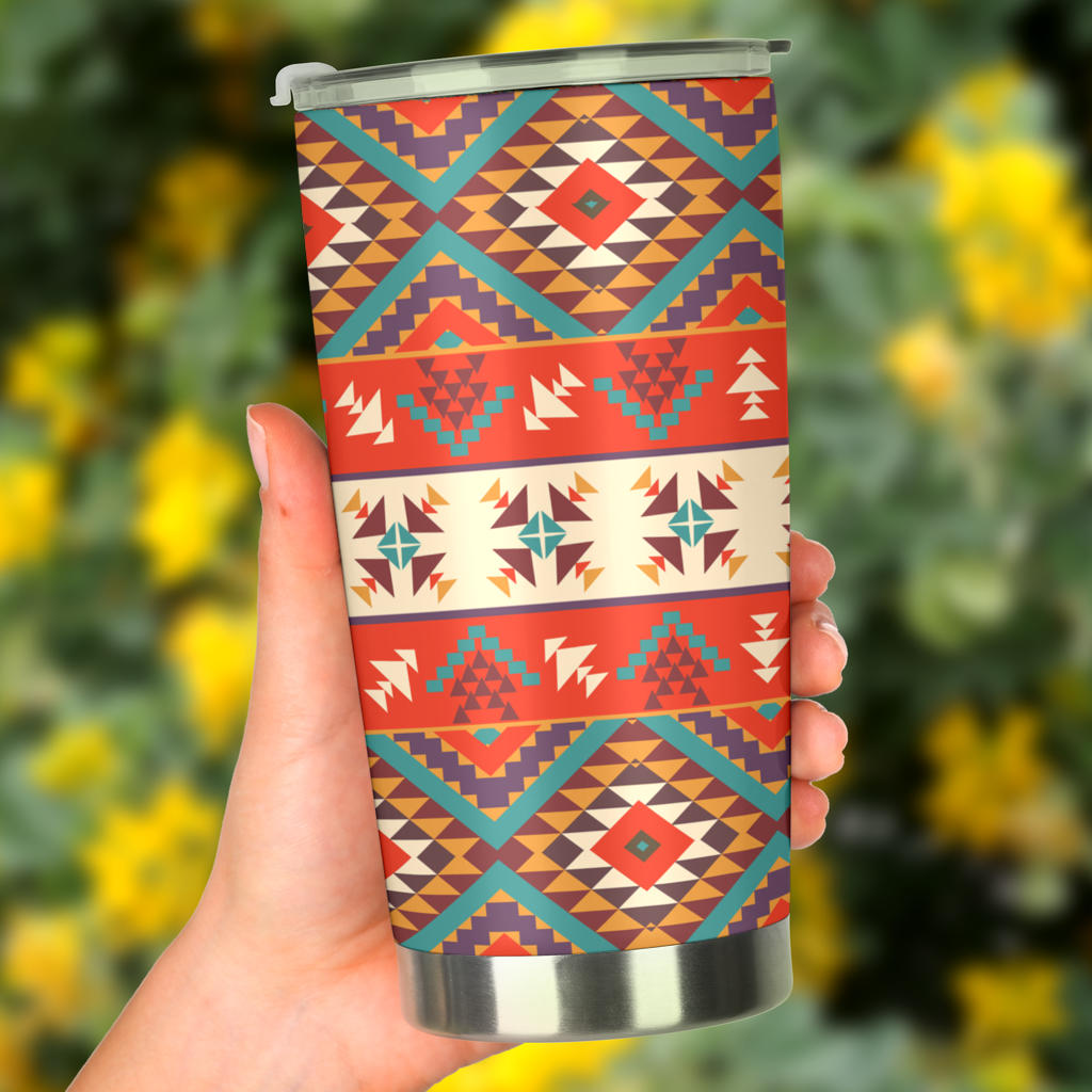 Aztec Red Print Pattern Tumbler