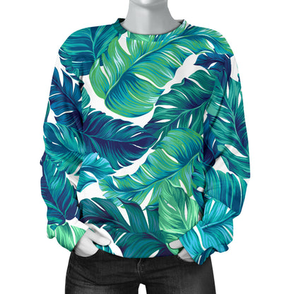 Brightness Tropical Palm Leaves Women Long Sleeve Sweatshirt