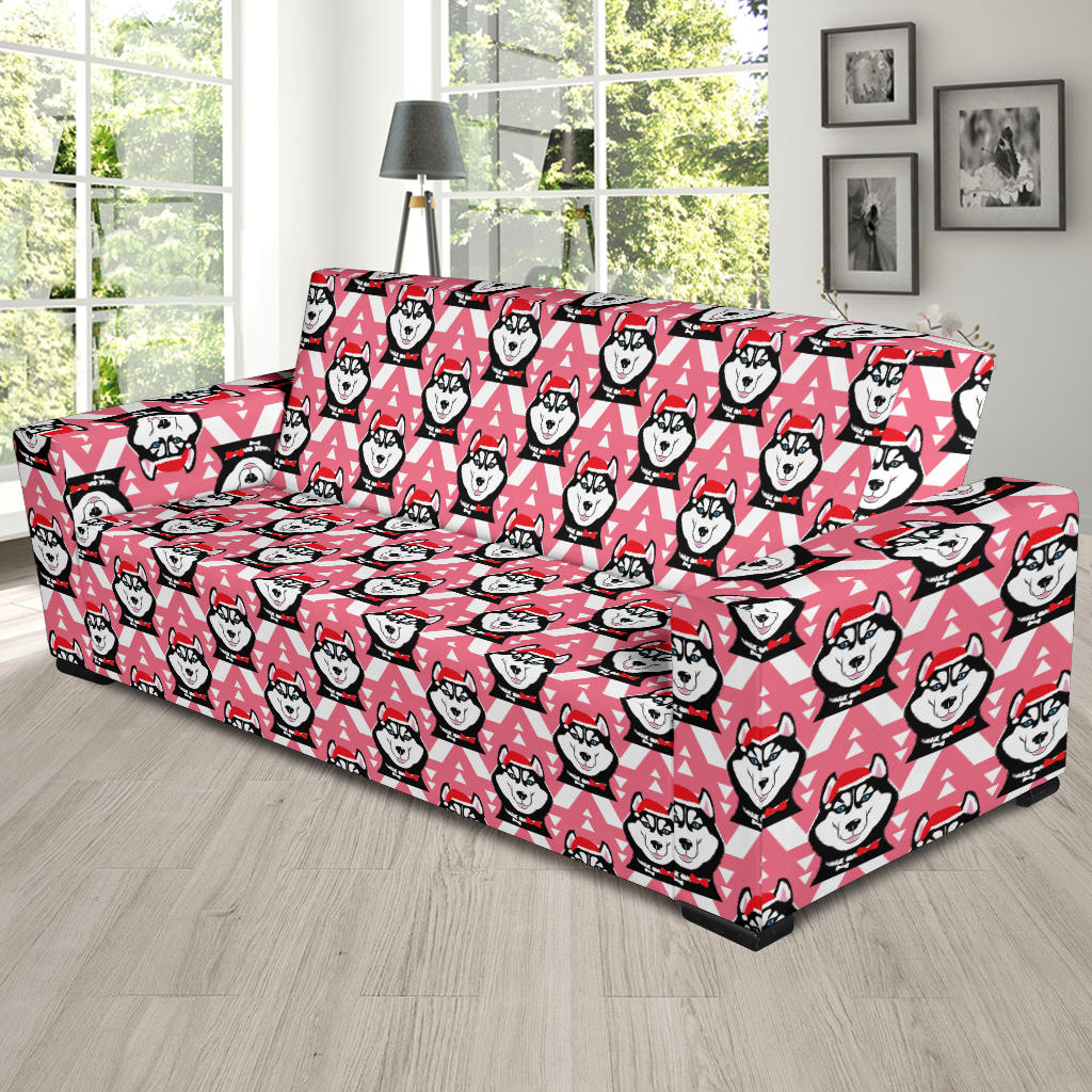 Siberian Huskies Christmas Themed Print Design LKS302 Sofa Slipcover