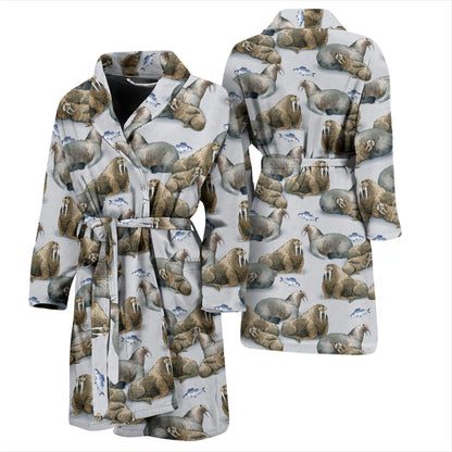 Walrus Print Design LKS401 Men Bathrobe