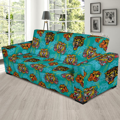 Tattoo Tiger Head Print Design LKS304 Sofa Slipcover