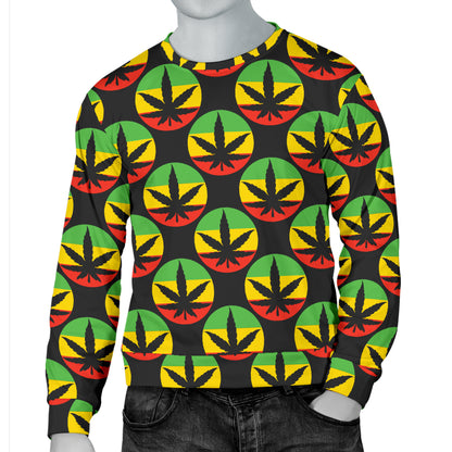 Rasta Reggae Color Design Men Long Sleeve Sweatshirt