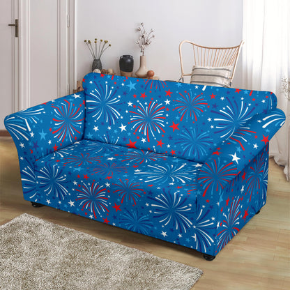 Firework Celebration Print Design LKS304 Loveseat Couch Slipcover