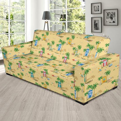 Beach Themed Pattern Print Design 01 Sofa Slipcover