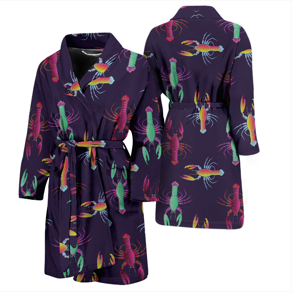 Lobster Print Design LKS402 Men Bathrobe