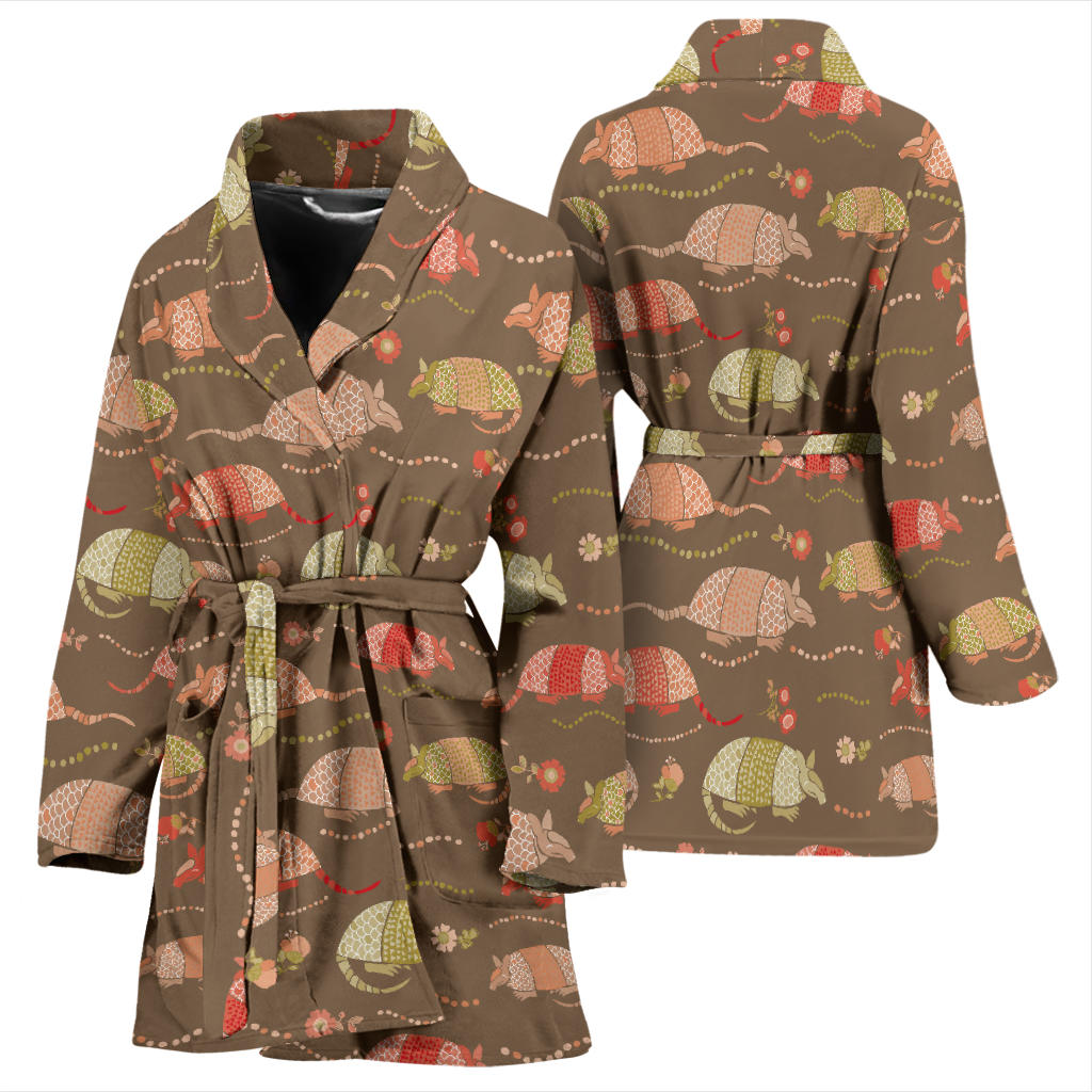 Armadillo Pattern Print Design 04 Women Bathrobe