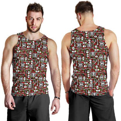Skeleton Pattern Print Men Tank Top