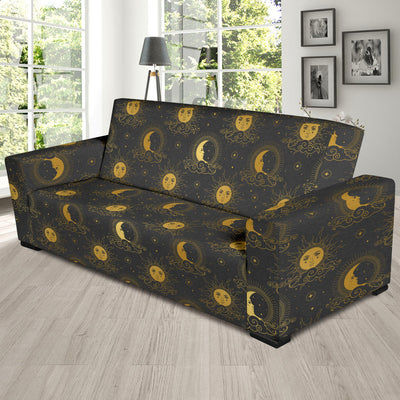 Celestial Moon Sun Pattern Print Design 05 Sofa Slipcover