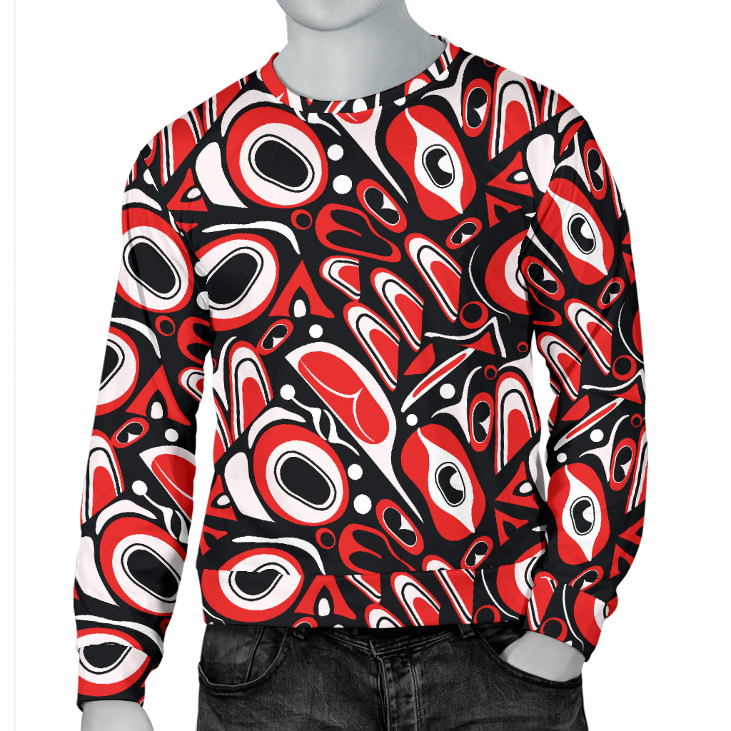 Totem Pole Texture Design Men Long Sleeve Sweatshirt