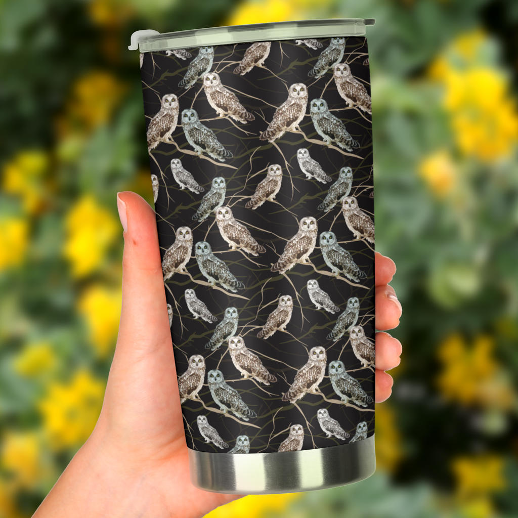 Owl Branch Themed Design Print Tumbler