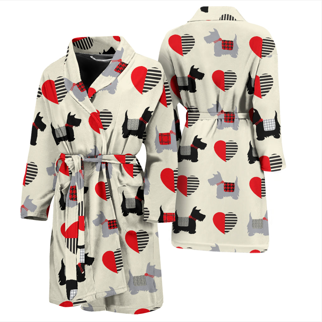 Scottish Terriers Print Design LKS3010 Men Bathrobe