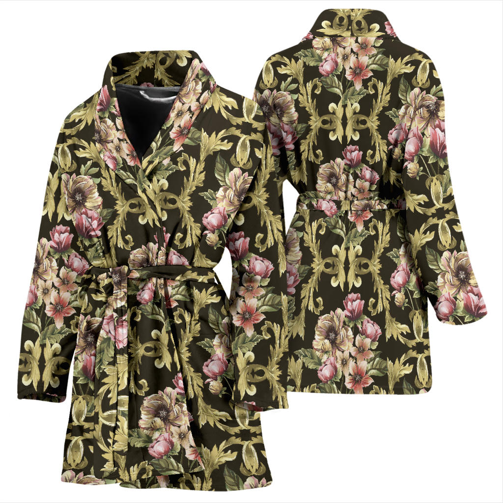 Baroque Pattern Print Design 02 Women Bathrobe