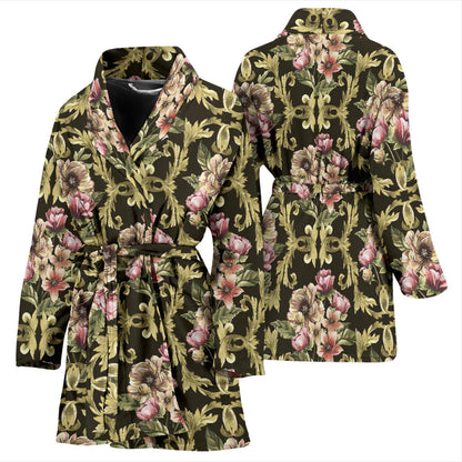 Baroque Pattern Print Design 02 Women Bathrobe