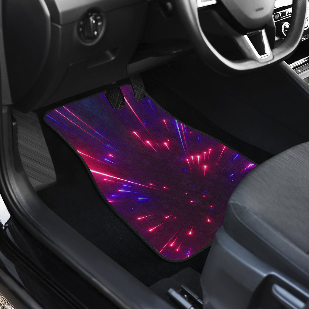 Celestial Purple Blue Neon Speed Light Car Floor Mats Front Back