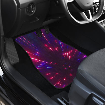 Celestial Purple Blue Neon Speed Light Car Floor Mats Front Back